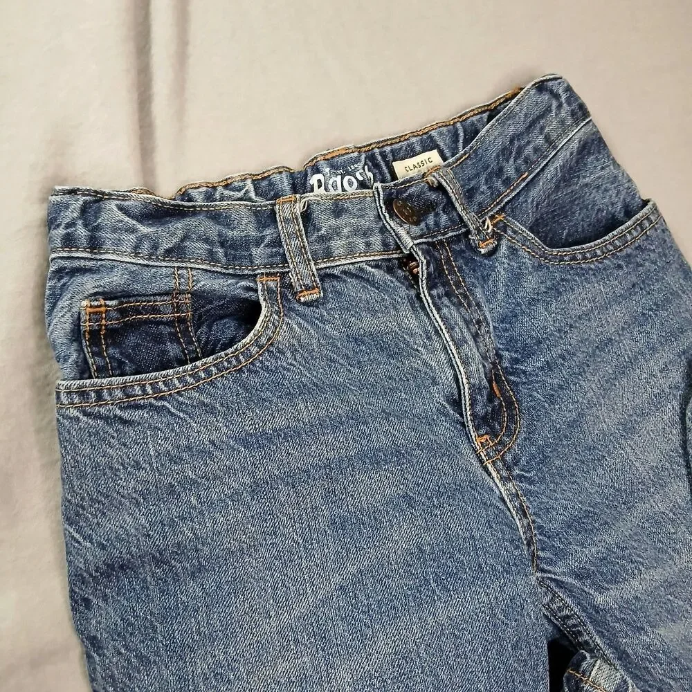 OshKosh B'Gosh Classic Jeans Straight Leg Adjustable Waistband Husky Boys 7 H